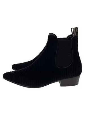 LOUIS VUITTON/MONOGRAM VELVET CHELSEA BOOTS/Side Gore Boots/Size 37/Black/MA0145