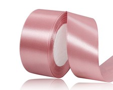 Rose Gold Satin Ribbon 1-1/2 Inches x 25 Yards, Solid Color Polyester Fabric ...
