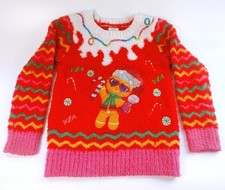 Ugly Christmas Sweater Kids 4/5 Gingerbread Man Fuzzy Sequin Holiday Jumper