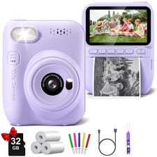 Kids Camera Instant Print, 3.0" HD 32MP Kids Camera Christmas Birthday Gift...