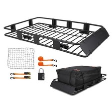 Heavy Duty Roof Rack Cargo Basket 64x39in with Bag Net Strap for SUVs Trucks