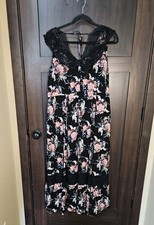 EUC Women's Plus Torrid Boho Peasant Sleeveless Tank Long Floral Dress Size 2 2X