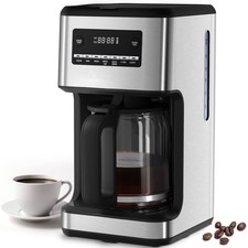 Havato 14-Cup Drip Coffee Maker, Stylish Compact Silver Coffee Machine with