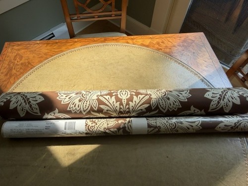1990's vintage Thibaut brown/cream nearly 2 double rolls wallpaper