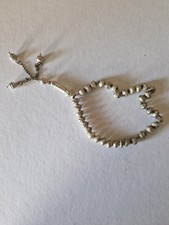 Vintage White Metal Islamic Tasbih 33 Beads Misbaha Silver Tone Prayer Beads