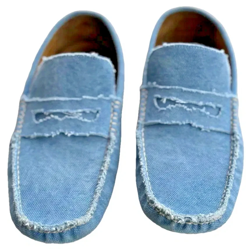Billy Reid Blue Suede Slip-On Loafers Billy Reid Casual Shoes Men main image 3