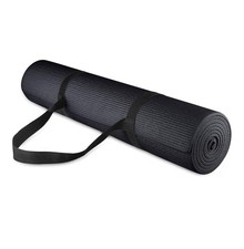 All Purpose 1/4-Inch High Density Exercise Yoga Mat w/ Carrying Strap 24  x 68  