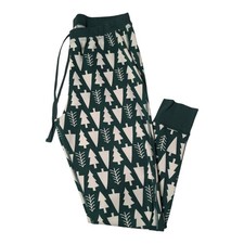 Hanna Andersson Organic Cotton Lounge Pants Large Tree Print Green  White