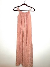 Mango MNG Women's S Dress Pink Peach Shoulder Tie Chiffon Flowy Resortwear Boho 