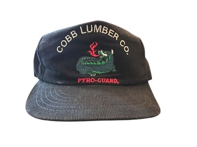 Vintage Cobb Lumber Pyro-gaurd Corduroy Snapback Hat Usa