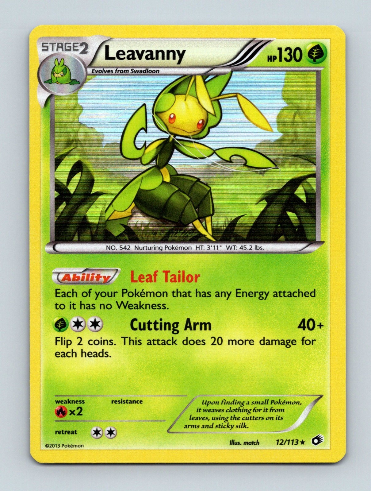 2013 Leavanny Legendary Treasures 12/113 Holo Rare NM