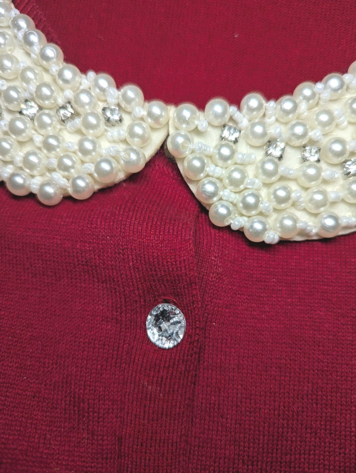 COVINGTON Rhinestone Button Up Sweater REMOVABLE … - image 4