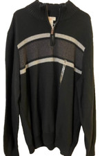 NEW Dockers Men's Black 1/4 zip Sweater Size XL
