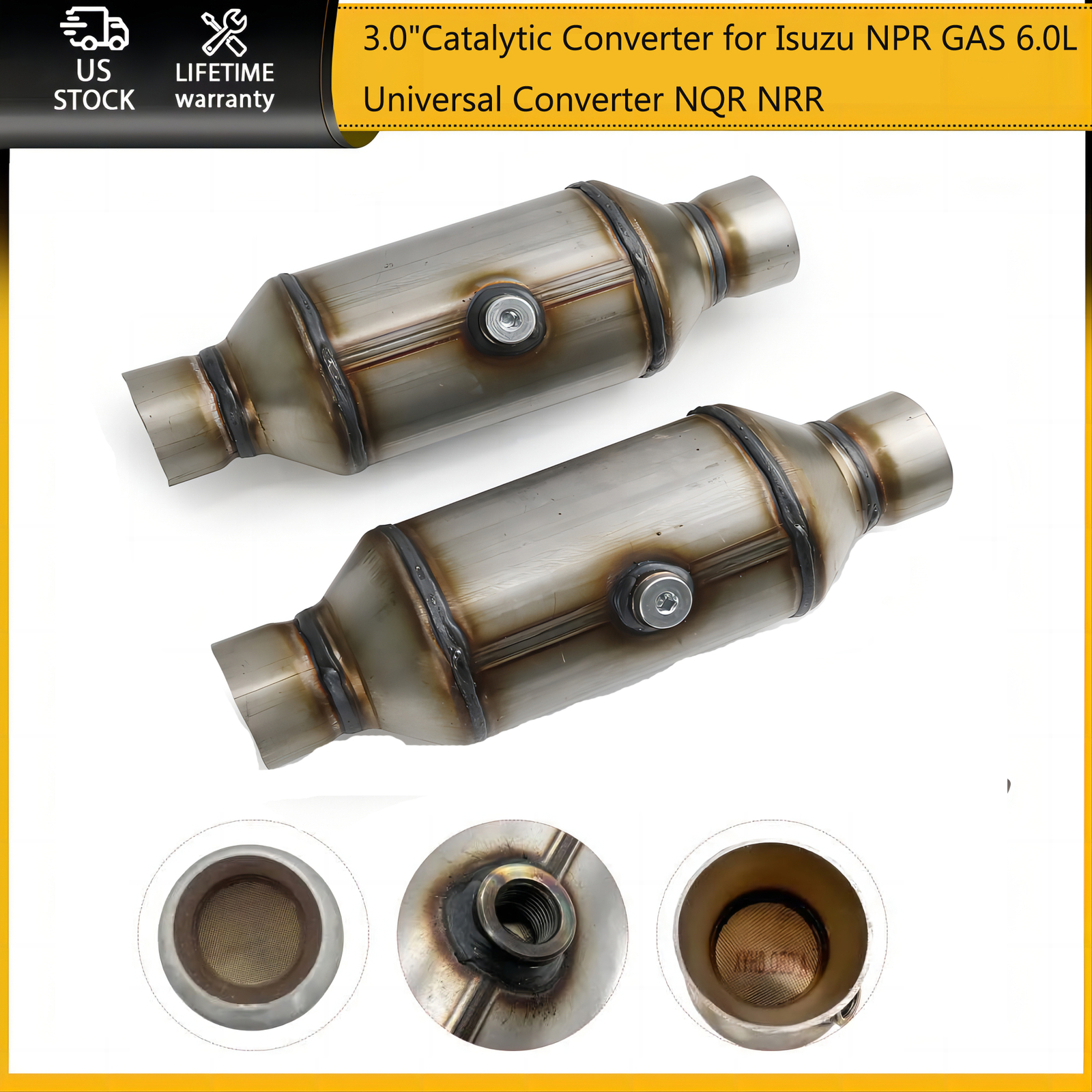 2PCS 2.5"Catalytic Converter for Isuzu NPR GAS 6.0L Universal Converter