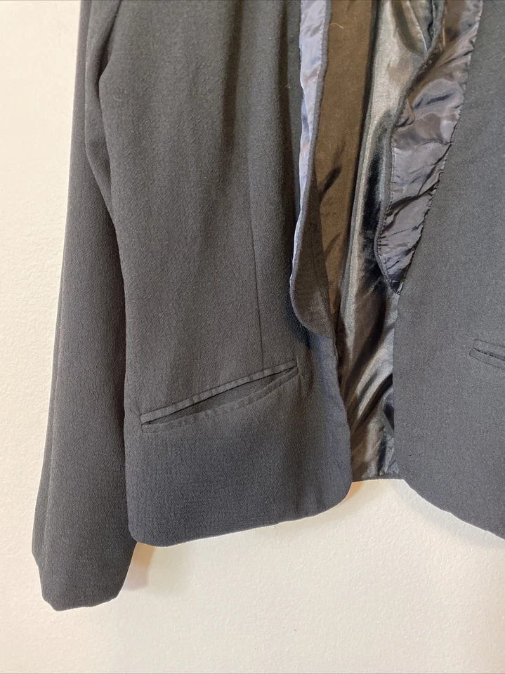 Decree Open Front Blazer Jacket w/ Faux Pockets - Womens Size XL Black - Image 3 of 4