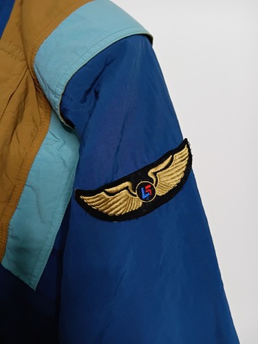 Vintage Liberty Bell Ski Puffer Jacket Mens M Medium Blue Brown 80s 90s Padded - Picture 3 of 10