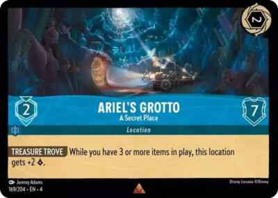 4x Ariel's Grotte - A Secret Place (V.1) Ursula's Return Lorcana Disney VO