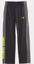 NWT Under Armour UA Boys Brawler Fleece Pants Black Gray Fuel Green 4 27B55613
