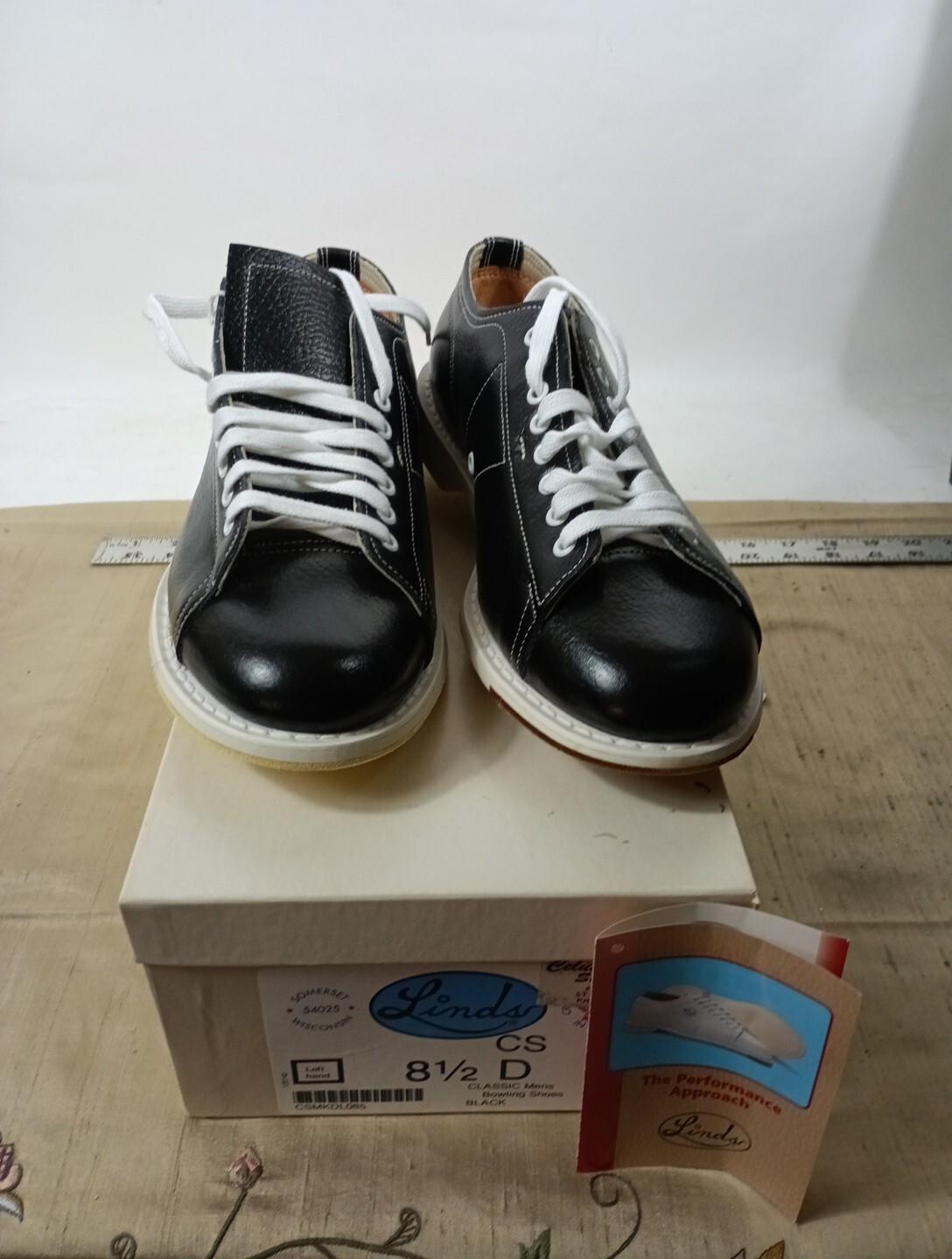 Linds Classic Black Left Handed Mens Bowling Shoes 8.5 D New in Box eBay
