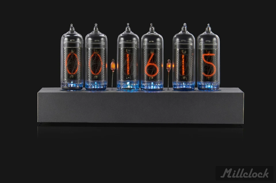 Reloj Tubo Nixie en 6 Tubos IN-14 || Caja Aluminio Clásica Negro o Plateado Foto 3 de 4