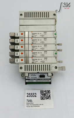 25552 SMC 7 Schlitz Solenoid Manf W/3X VQ2101N-51-Q, 2X VQ2201N-51-Q