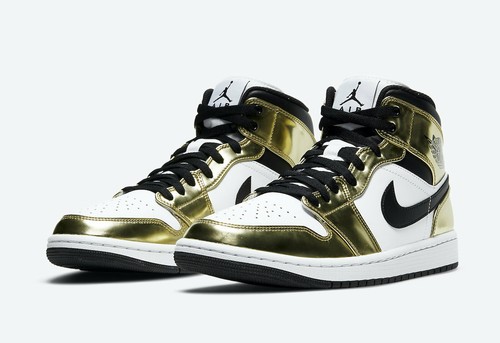 Nike Air Jordan 1 Mid Metallic Gold 