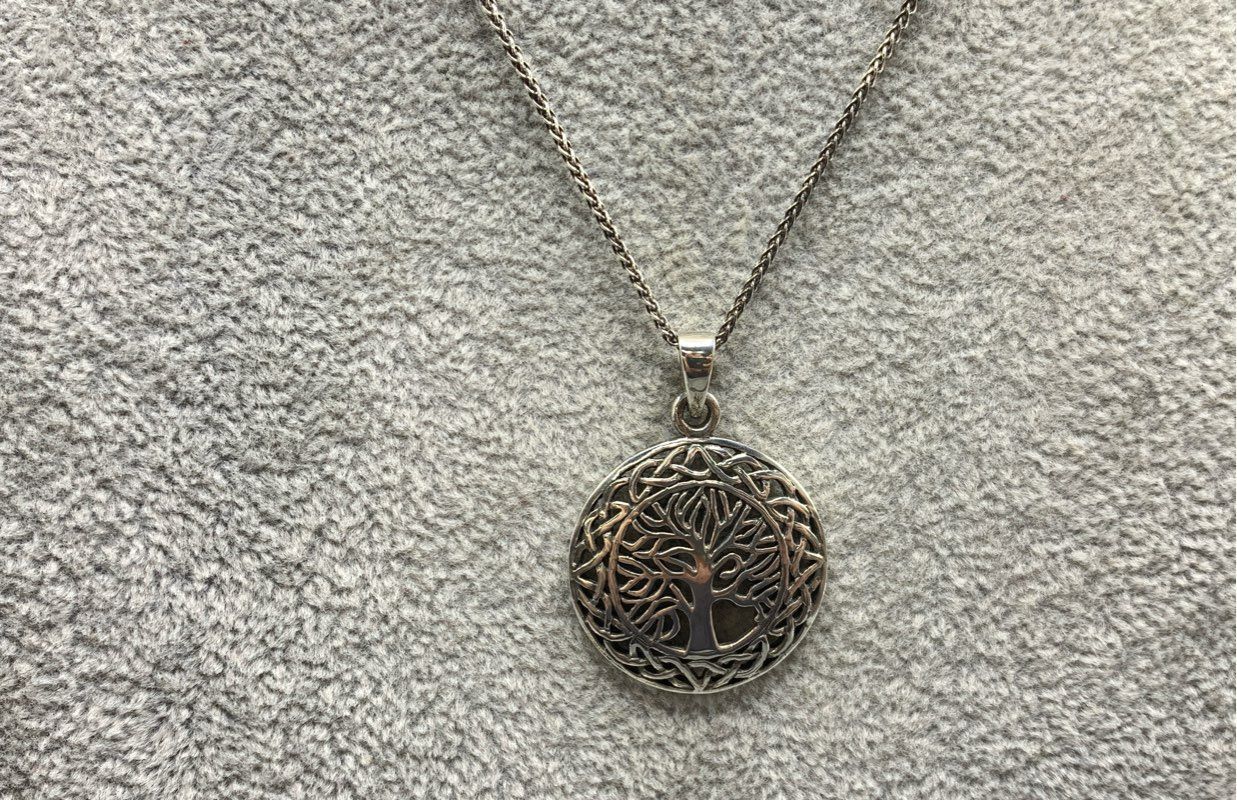 Sterling Silver Celtic Tree Of Life Pendant Necklace - Gem