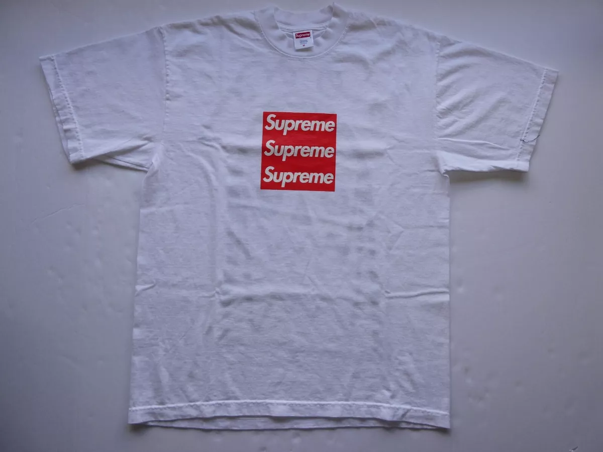 NEW Supreme Asspizza Triple Box Logo Tee Red/White Size Large