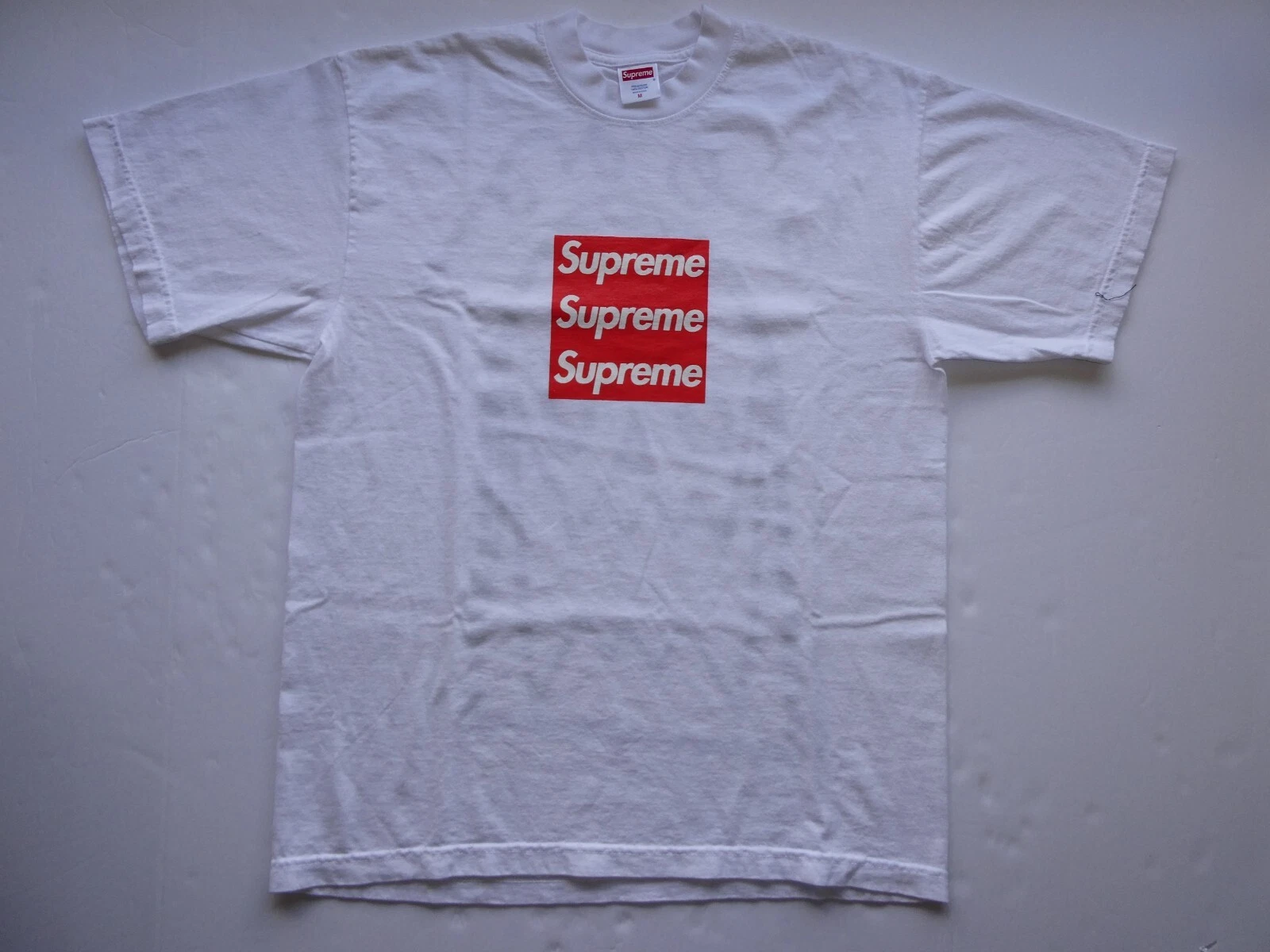 Logo triple boîte Asspizza x Supreme, blanc/rouge, 2023, taille moyenne (M), NEUF