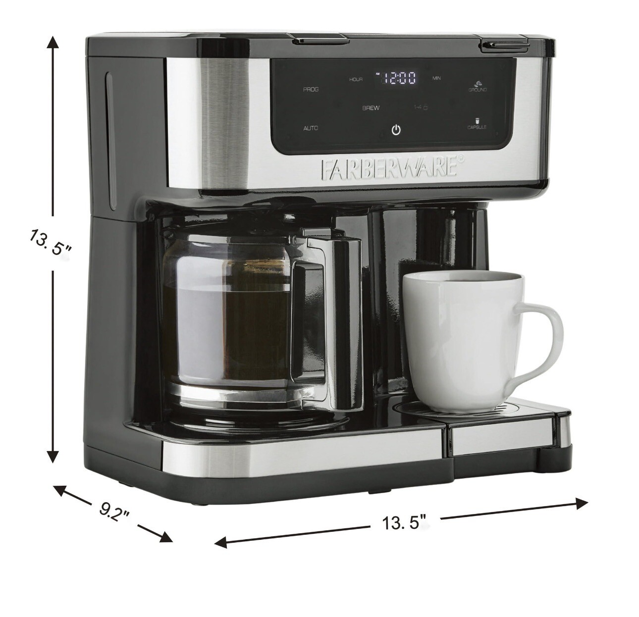 “Farberware Side by Side Coffee Maker Black & Stainless, New” eBay