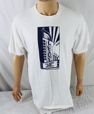 Vtg 1991 Windows Lotus T-shirt XL Long World Tour Microsoft White