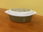 Vintage Pyrex Verde Olive Large Casserole Dish 2- 1/2 Quart with Lid Green