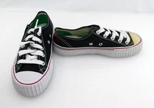 PF Flyers Shoes Center Reissue Ox Black/White/Red Sneakers Womens 5.5