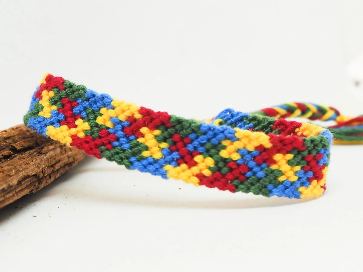 Bracelet Autism Macrame Woven IN Thread of Cotton Puzzle Made To