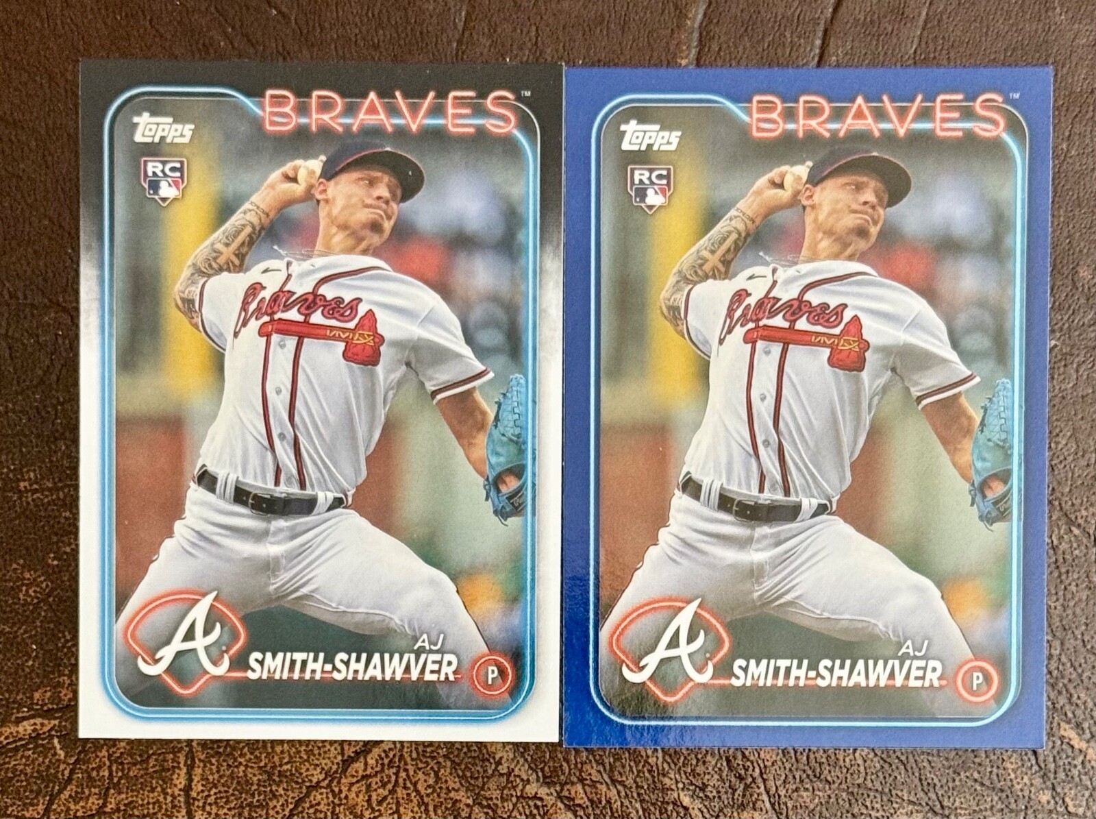 2024 TOPPS SERIES 1 #117 AJ SMITH-SHAWVER ROOKIE +ROYAL BLUE PARALLEL - BRAVES🔥
