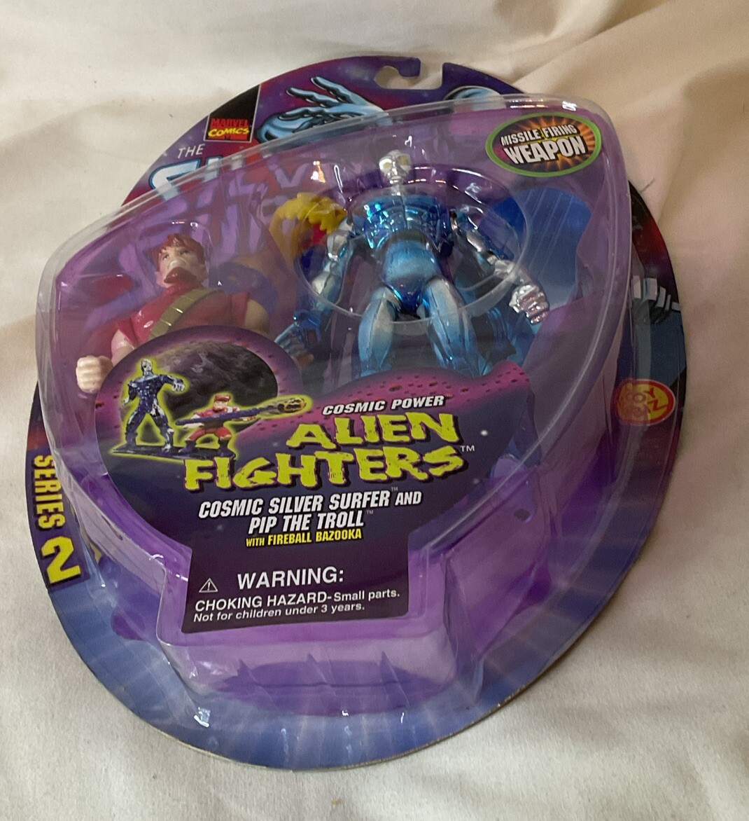 COSMIC POWER ALIEN FIGHTERS シルバーサーファー Alien Fighters Cosmic Power Silver Surfer and Pip The Troll 1998