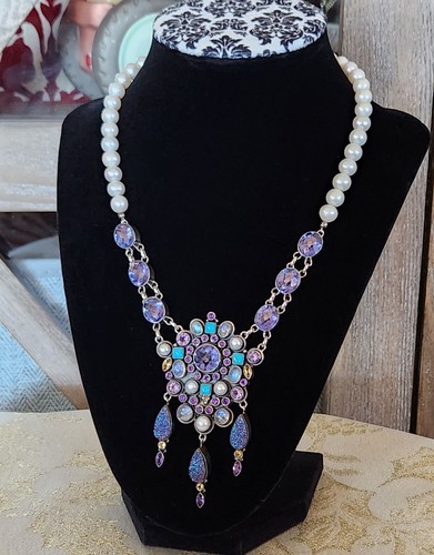 Nicky Butler Limited RAJ Collection Multi Gemstone NB Necklace 925 Sterling VTG - Picture 2 of 19