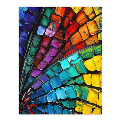 Libellenflügel Nahaufnahme bunt Ölgemälde Wandbild Poster Druck