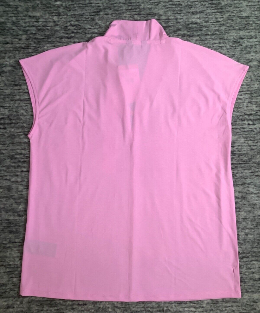 Buffalo V-Neck Short Sleeve Blouse Rose Pink Stretchy M NWT by