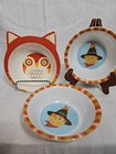 Fall Kids 3 Bowls, Owl And Scarecrow Animal Bird Novelty Kids.