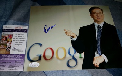 Eric Schmidt Google, software engineer Signed 8x10 JSA CERTIFIED  