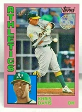 Khris Davis 2019 Topps MINI On Demand 1984 - PINK Parallel #'d 19/25 OAKLAND A's