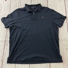 Polo Ralph Classic Fit Short Sleeve Polo Shirt Men's XL Solid Dark Blue