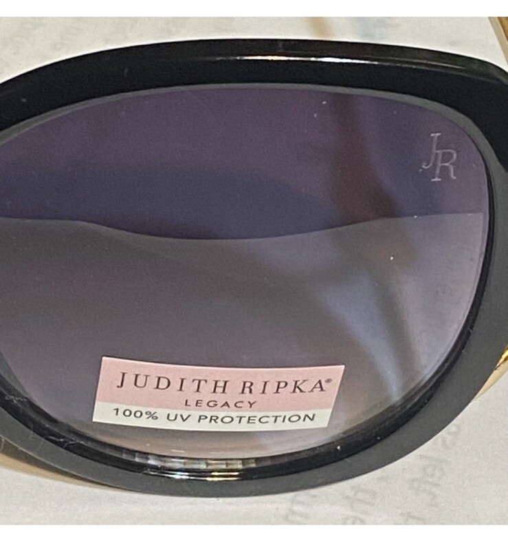 Judith Ripka Legacy Black & Gold Large Frame Sunglasses | eBay display picture 3
