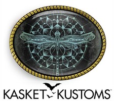 Dragonfly Belt Buckle - Esoteric Floral Mandala Ornate Art Belt Buckle - 125
