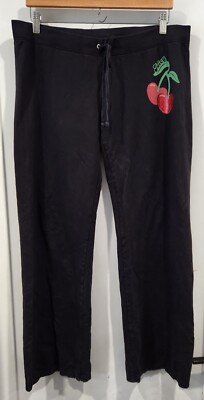Vintage Y2K Juicy Couture Track Suit Lounge Pants Black Glitter