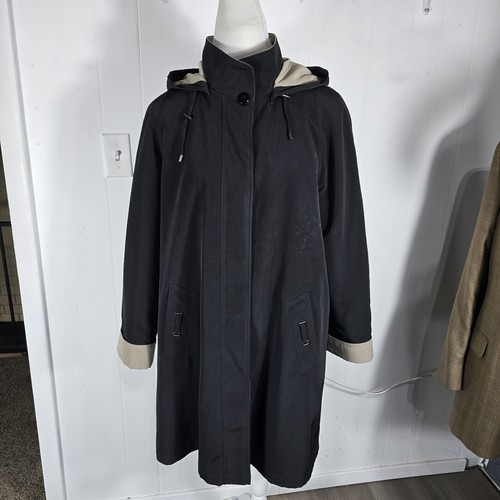 Gallery Wms M Black Removable Hood Zip Out Lining Jacket Coat B34 - Picture 10 of 24
