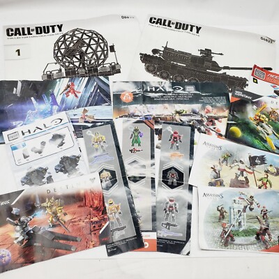 Lot (13) Instruction Books DESTINY HALO COD ASSASSINS CREED Mega Construx Bloks