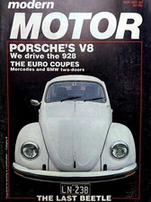 Modern Motor Mag May 1977 VW Volkswagen Beetle Porsche 928 V8