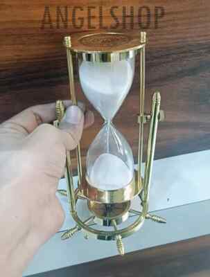 Sanduhr Sand Timer Messing Nautisch Maritime Mechanischer Timer Vintage Gold